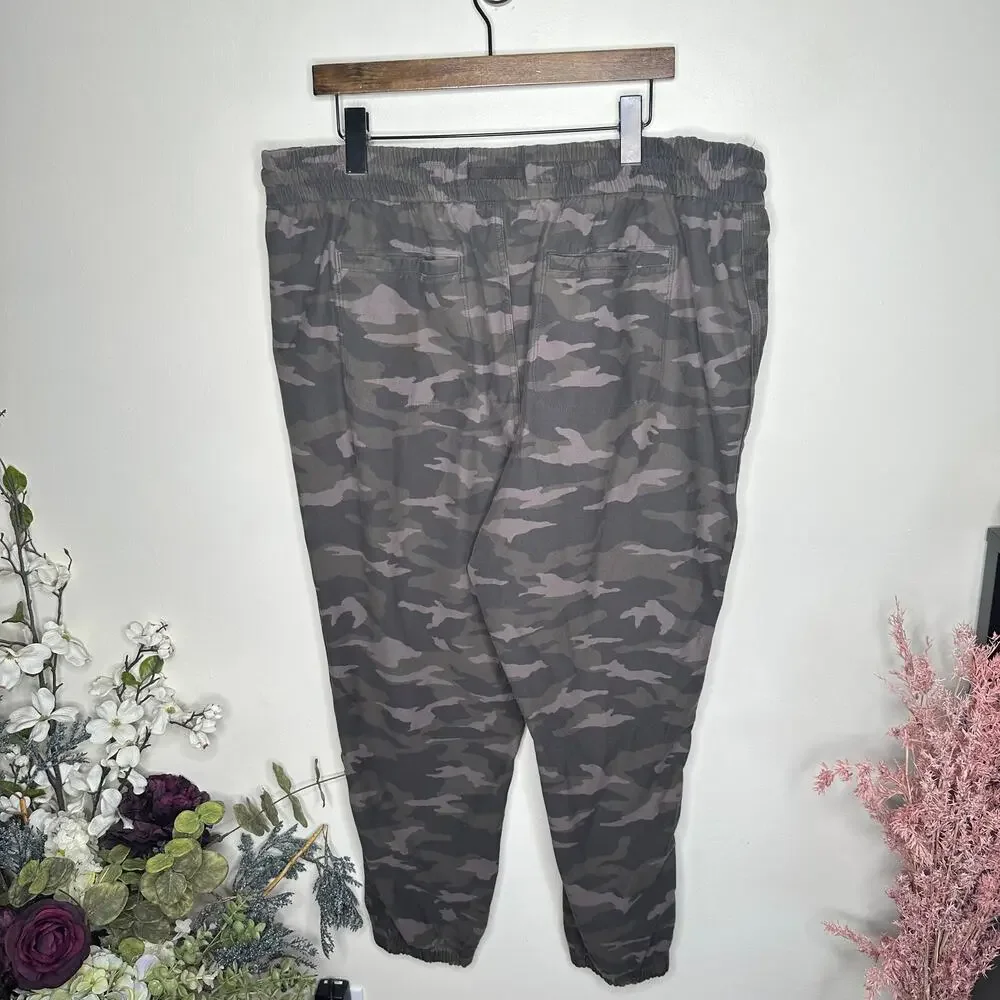 ATHLETA Camo Farallon Joggers Brown Gray Green Sz 20 Plus Size {K1} - Picture 3 of 4